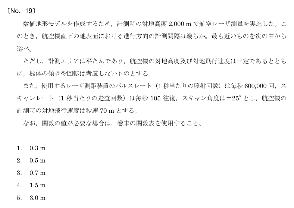 令和5年 測量士試験（午前） 問題（実際の試験問題）