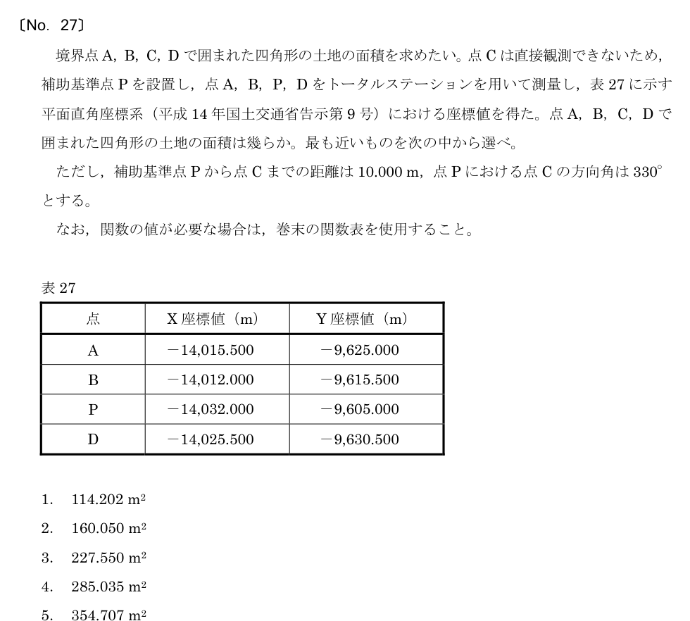 令和5年 測量士試験（午前） 問題（実際の試験問題）