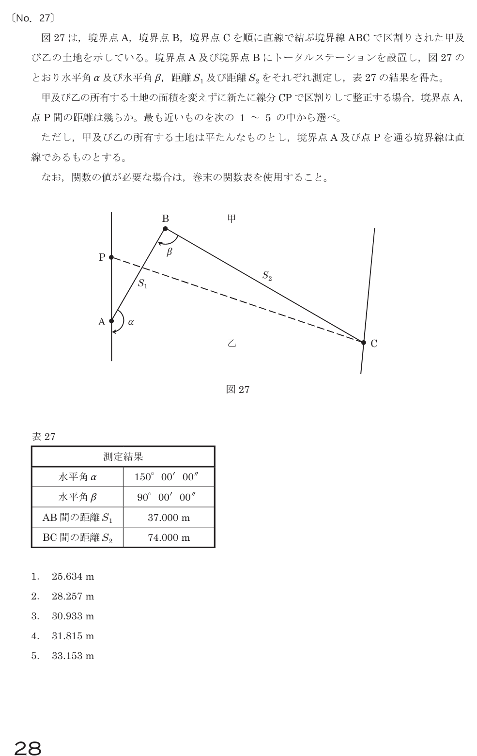 令和8年 測量士試験（午前） 問題（実際の試験問題）